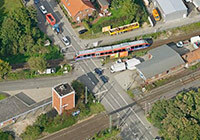 Foto: Bernhard Fischer Blick auf die Bahnübergänge an der Heroldstraße