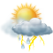 Bewölkt mit stürmischen Regenschauern
